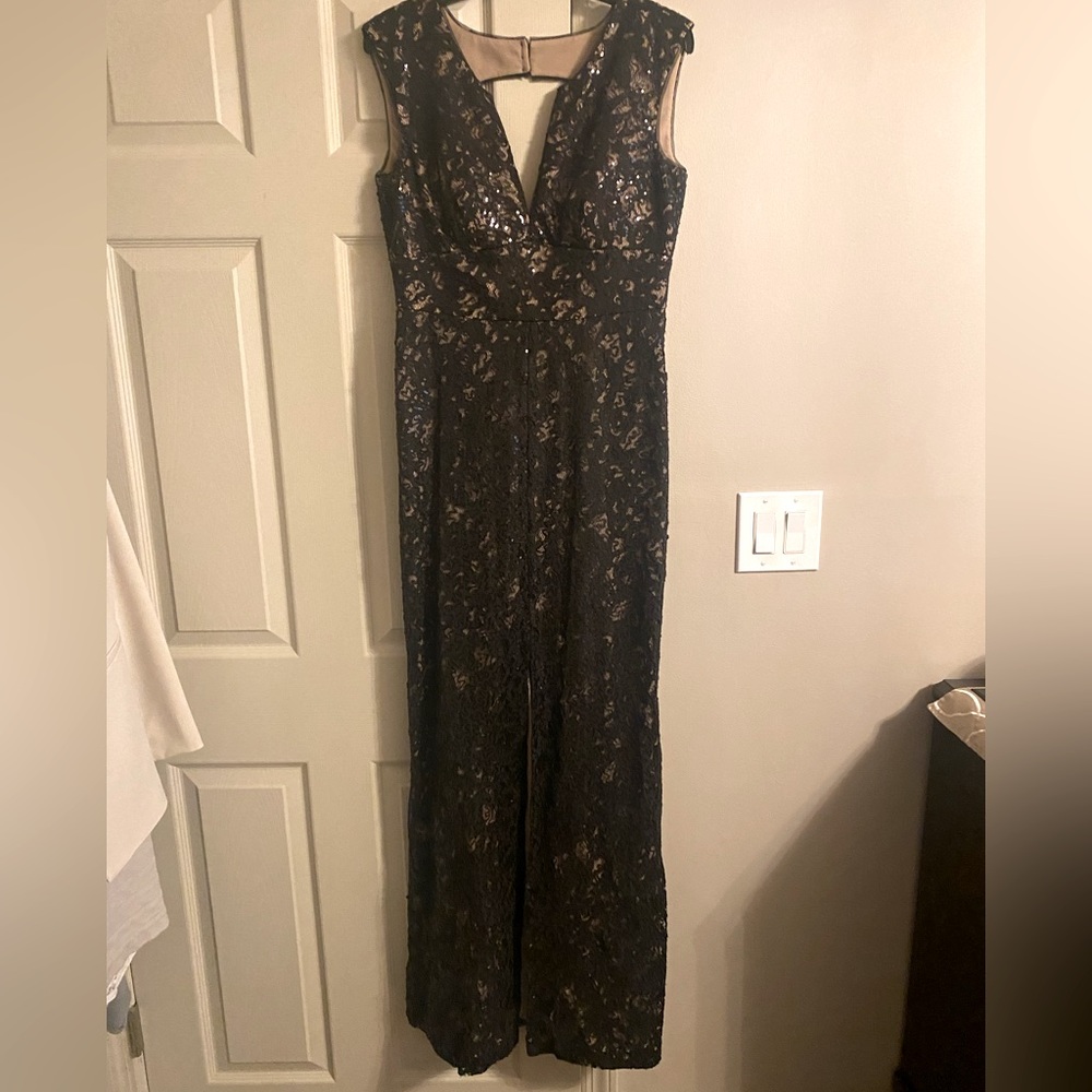 BCBG black sequin gown